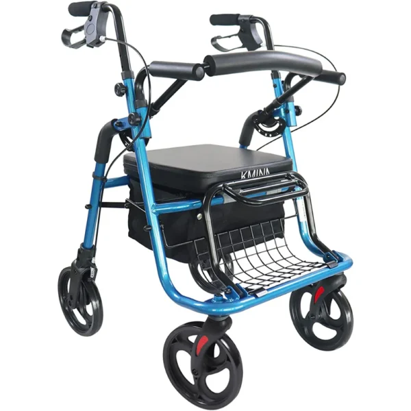 Andador Silla De Ruedas (2 en 1), Andadores con Silla para Personas Mayores Adultos Azul - Image 2