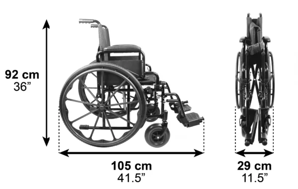 Silla de Ruedas Autopropulsable (Ancho Asiento 46 cm), Silla de Ruedas Plegable para Ancianos - Image 7