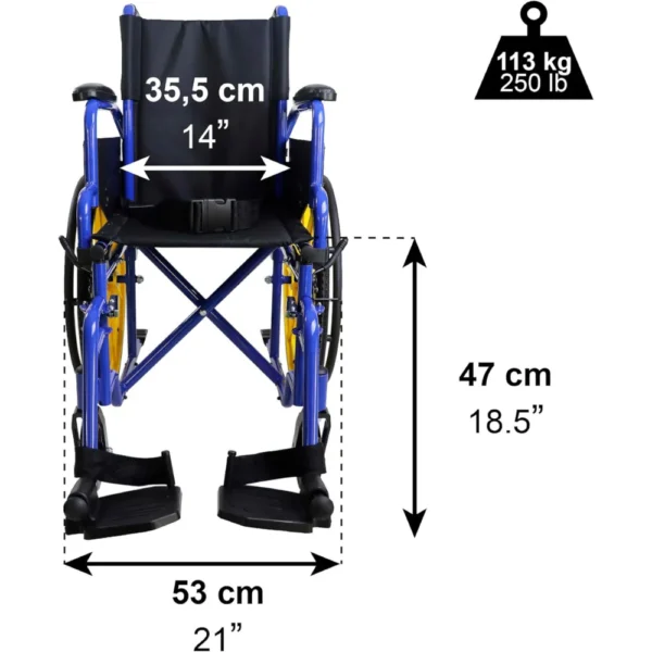 Silla de Ruedas Infantil Autopropulsable, Silla de Ruedas para Niños Plegable Ligera - Image 2