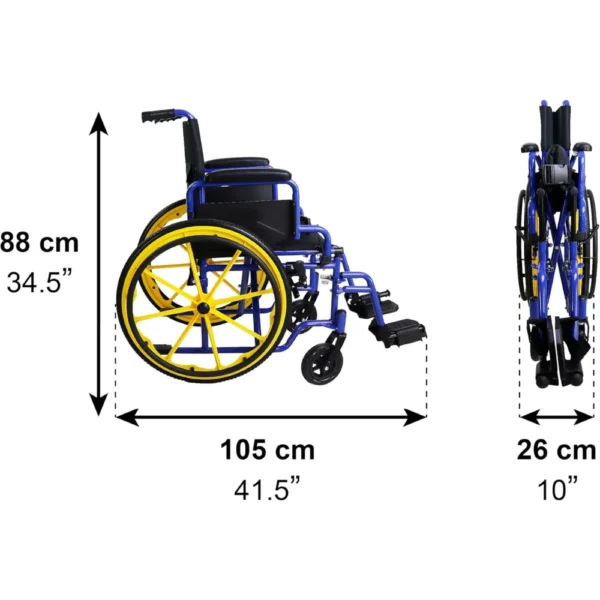 Silla de Ruedas Infantil Autopropulsable, Silla de Ruedas para Niños Plegable Ligera - Image 8