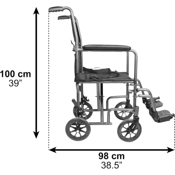 Silla de Ruedas Plegable y Ligera para Ancianos, Silla de Ruedas Estrecha para Casa - Imagen 6