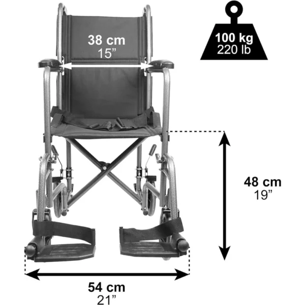 Silla de Ruedas Plegable y Ligera para Ancianos, Silla de Ruedas Estrecha para Casa - Imagen 4