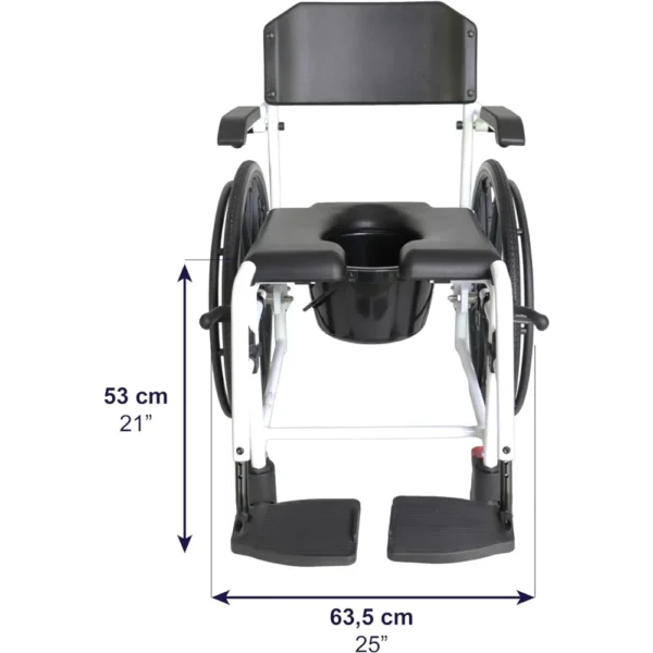 Silla de Ducha Autopropulsable , Silla de Ruedas para Ducha Autopropulsable con Inodoro Negra - Imagen 7