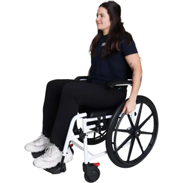 Silla de Ducha Autopropulsable , Silla de Ruedas para Ducha Autopropulsable con Inodoro Negra - Imagen 5