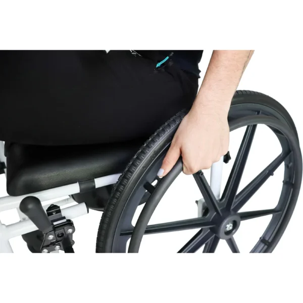 Silla de Ducha Autopropulsable , Silla de Ruedas para Ducha Autopropulsable con Inodoro Negra - Imagen 4