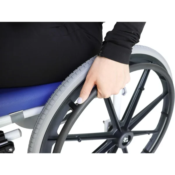 Silla de Ducha Autopropulsable , Silla de Ruedas para Ducha Autopropulsable con Inodoro Azul - Imagen 4