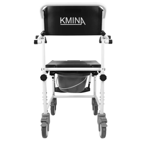 Silla para Ducha con Ruedas Adulto Mayor, Silla de Ruedas con Inodoro, Silla de Baño Negra - Imagen 8