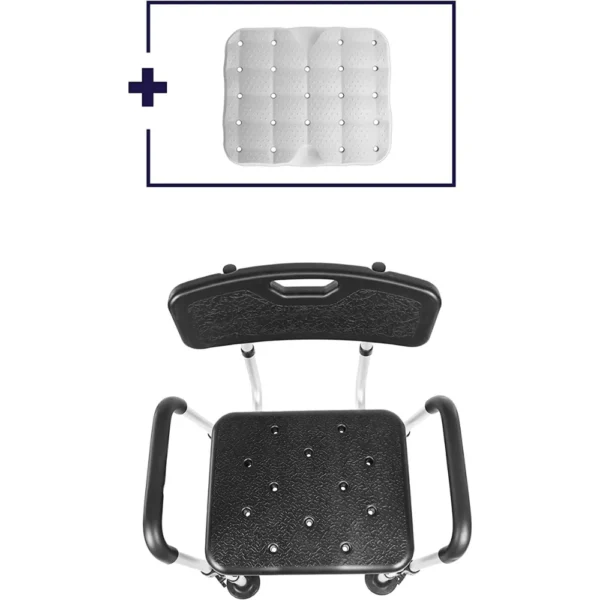 Silla Ducha Acolchado (150 kg), Sillas Baño para Mayores, Asiento Negro - Imagen 2