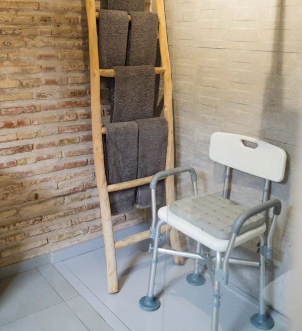 Silla Ducha Acolchado (150 kg), Sillas Baño para Mayores, Asiento Blanco - Imagen 3