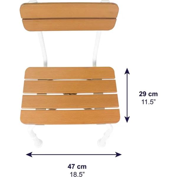 Silla para Ducha (136 kg), Sillas Baño para Mayores, Asiento Efecto Madera - Imagen 6