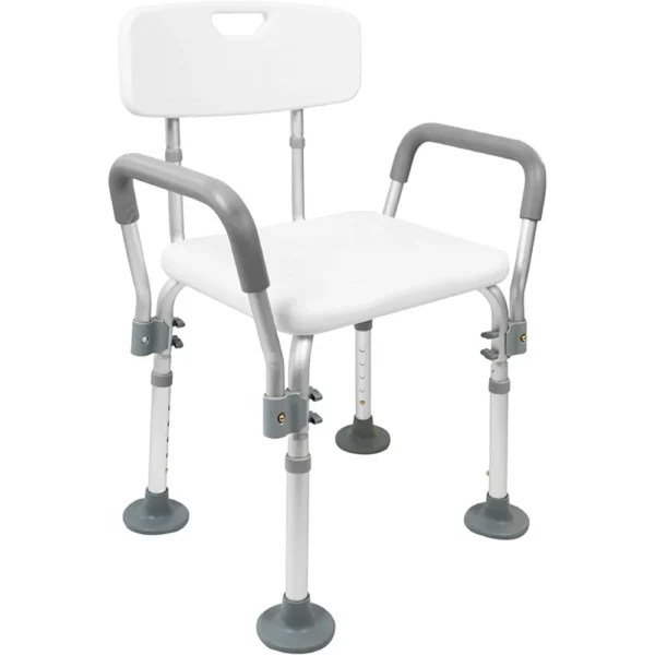 Silla para Ducha Mayores con Brazos, Asiento Ducha Ancianos Regulable