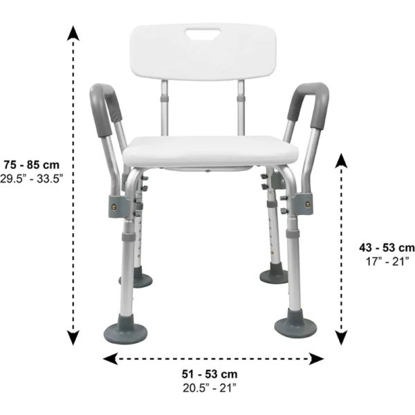 Silla para Ducha Mayores con Brazos, Asiento Ducha Ancianos Regulable - Imagen 7