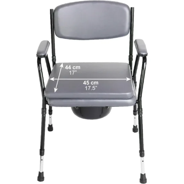 Silla Orinal Acolchada con Inodoro Portátil (2 en 1), Silla WC para Mayores, Silla Inodoro, Silla Elevador WC para Ancianos - Imagen 5