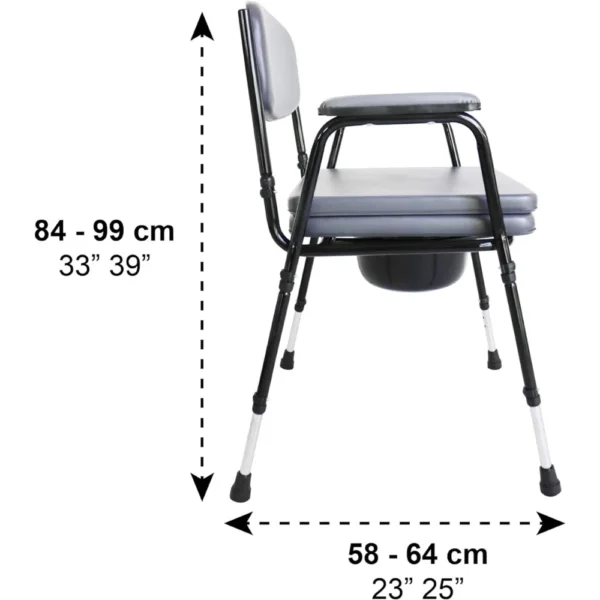 Silla Orinal Acolchada con Inodoro Portátil (2 en 1), Silla WC para Mayores, Silla Inodoro, Silla Elevador WC para Ancianos - Imagen 4