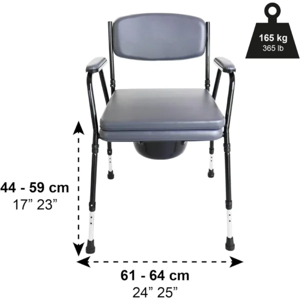 Silla Orinal Acolchada con Inodoro Portátil (2 en 1), Silla WC para Mayores, Silla Inodoro, Silla Elevador WC para Ancianos - Imagen 3