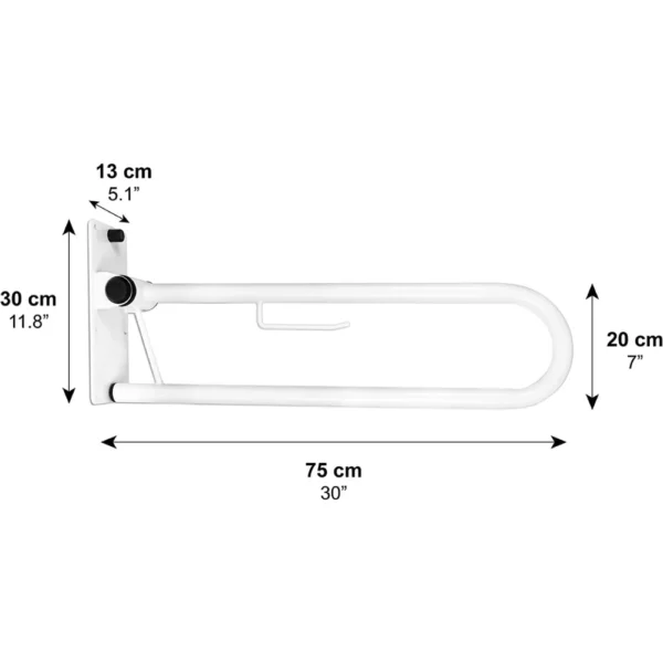 Barra Abatible Inodoro 75 cm (x1 ud), Barra WC Minusválido - Imagen 5