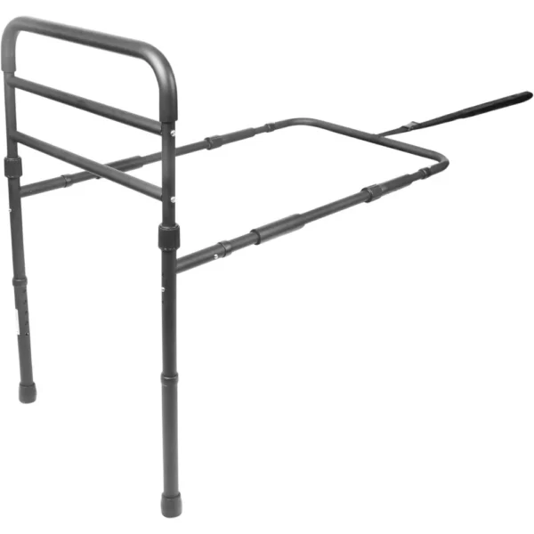 Barandilla Cama Adulto con Patas (Altura Somier de 26 a 41 cm), Barrera Cama Adultos Acolchada, Barandilla Protectora Cama Negra